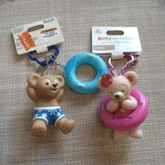 香港ディズニー ダッフィーシェリーメイ マスコット浮き輪キーチェーン