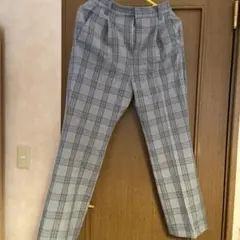 LOWRYSFARMグレー系チェック Mサイズ カジュアルパンツ