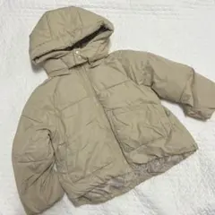 ベージュ 中綿コート　ダウンジャケット　フード付き 100cm~