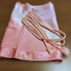 ピンク系帯揚げと編み込み帯締めのセット