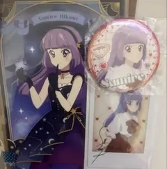 アイカツ 氷上スミレ 缶バッジ ブロマイド セット　Girly Red