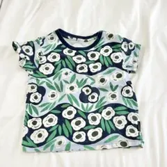 ユニクロ × marimekko 花柄 半袖Tシャツ キッズ 子供服 90cmのサムネイル