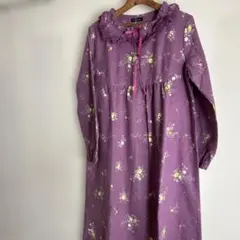 IKUKO 花柄 パープル ワンピース
