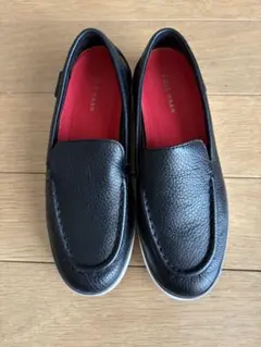【数回使用】Cole Haan 23cmブラックレザー スリッポン