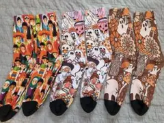 ハロウィンソックス 靴下 男女兼用3足セット
