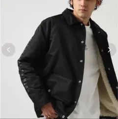 ブラックナイロンジャケット フリース裏地付き