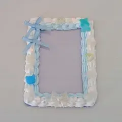 ブルー リボン くま 2色ホイップ B8 トレカケース　硬質ケース　ホイップデコ