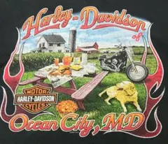 【L】USA古着 00s USA製 HARLEY DAVIDSON ハーレー丸胴