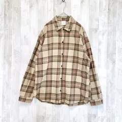 チャオパニック　トップス　ネルシャツ　長袖　ベージュ　綿　薄手　カジュアル　秋のサムネイル