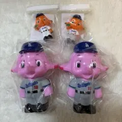 【非売品】 サトちゃん サトコちゃん 貯金箱 ドジャース 山本由伸 4個セットのサムネイル
