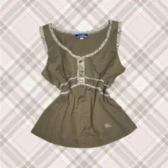 バーバリーブルーレーベル ノバチェック ノースリーブ フェアリーグランジ y2k