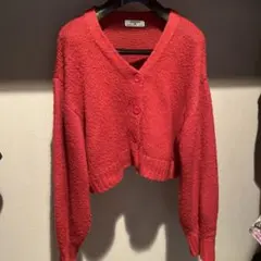 URBANITY 長袖 ニット カーディガン レッド Mサイズ