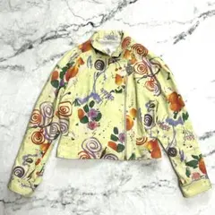 ミラ ショーン duemila ジャケット ライダース ショート丈 総柄 Lのサムネイル