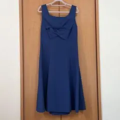 パーティー　フォーマル　ドレス　ワンピース　ストール付き　ブルー　サイズ調整可能