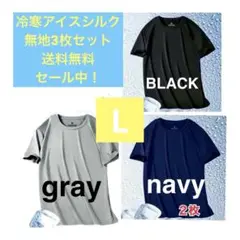 アイスシルクお得4枚セット吸湿速乾 Tシャツ スポーツ　半袖 接触冷感　L