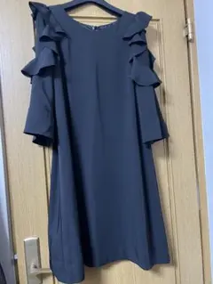 JILL STUART 黒 フリル袖 ワンピース M