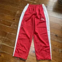 ストライプデザイン　PUMA ジャージ レッド/ホワイト　下　チャック付きのサムネイル