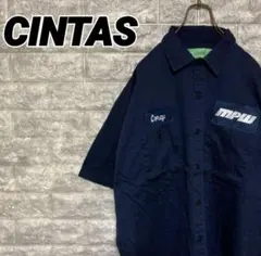 CINTAS ワッペンロゴ 企業刺繍 ワークシャツ USA国旗ワッペン