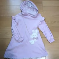 メゾピアノ　うさぎポシェットワンピース　120