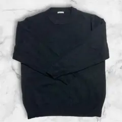 GU ラムブレンドクルーネックセーター ブラック Mサイズ 黒 ニット