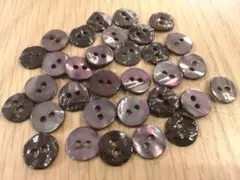 【新品未使用】【レア】パープル染　天然貝ボタン 30個セット 直径11.5mm