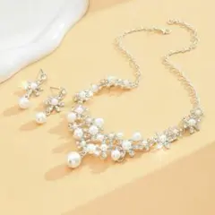 残り1点♡ネックレス ピアス セット 結婚式 イベント 豪華 上品 ウエディングのサムネイル