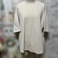 Samansa Mos2 ベージュ 五分袖Tシャツ