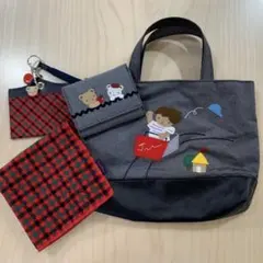 ファミリア familiar 70周年記念デザイン限定 ミ二デニムバッグ 黒
