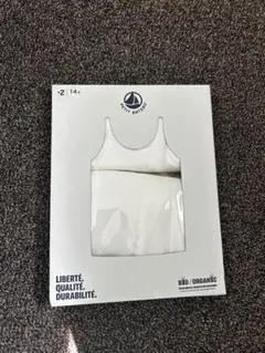 Petit Bateau 半袖キャミソール2枚組 14歳 ホワイト