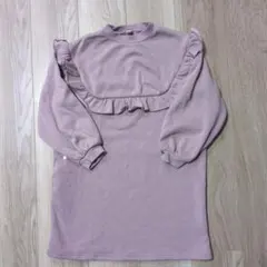 apres les cours フリル長袖ワンピース　裏シャギー 130cm