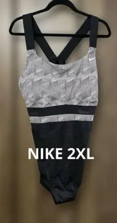 NIKE ワンピース水着 2XLサイズ ブラック ホワイト　大きいサイズのサムネイル