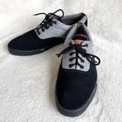 ベンシャーマン スエード&ウールのレースアップ バイカラー スニーカー 25cm