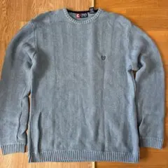 CHAPS ヘリンボーンニットセーター Lサイズ グレー