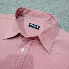 【美品】オールドユニクロ 赤チェック コットン半袖シャツ Lサイズ