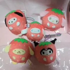 サンリオキャラクターズ フルーツ着ぐるみ マスコット いちご 5種セット