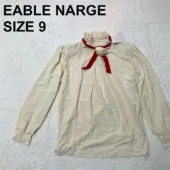 【新品未使用】ブラウス　フリルネック　ベロアリボン　ローズ　クラシカル（230)