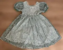 花柄 半袖ワンピース 緑色 レース　150 女の子　キッズ　夏