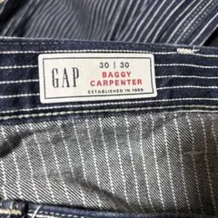 GAP バギーデニム ストライプ ワークパンツ 30×30