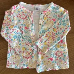 PETIT BATEAU カーディガン 18m/81cm 花柄　記名あり