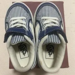VANS ネイビー ストライプ スニーカー　16cm 子供用　　説明書付き