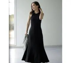 新品　anuans 2023SS マーメイドリブカットワンピース　ブラック