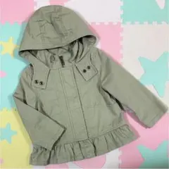 美品OLD NAVY フード付き ペプラム ジャケット アウター カーキ色 95