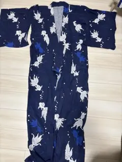 金魚柄 浴衣 単品 紺色のサムネイル