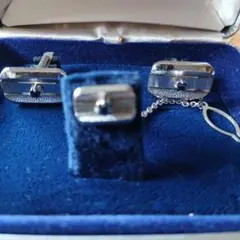 シルバー 刻印ネクタイピン ケース付き