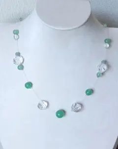 sale【素粒水ビーズ】天然石ネックレス アベンチュリン