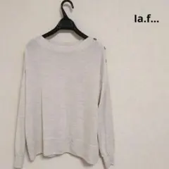 la.f... ラエフ★洗える　ショルダーボタン　デザインニット　size2S
