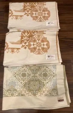 【3枚組】ニッケ毛布（毛100% 140cmΧ200cm）