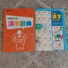 進研ゼミ　チャレンジ　4年生　漢字辞典と漢字ポスターセット