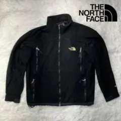ノースフェイス　フリース　ジャケット　ジップアップ　刺繍ロゴ　ブラック　XL