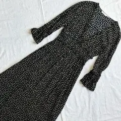 ZARA カシュクール ロングワンピース 小花 スリット入り